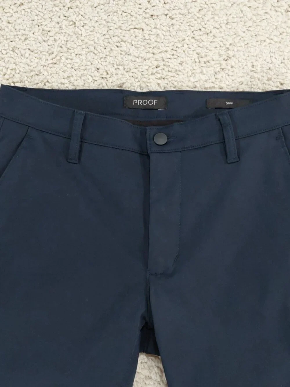 Proof Huckberry Nomad Pants 30x31, Navy Blue, Slim Fit Tech Chino, Zip Pocket